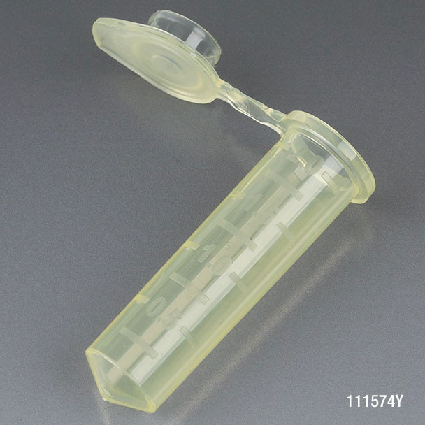 Microcentrifuge Tube, 2.0mL, PP, Attached Snap Cap, Graduated, Assorted Colors, Certified: Rnase, Dnase and Pyrogen Free, 500/Stand Up Zip Lock Bag
