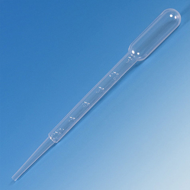 Transfer Pipet, 7.5mL, Large Bulb, Graduated to 3mL, 148mm, 500/Dispenser Box