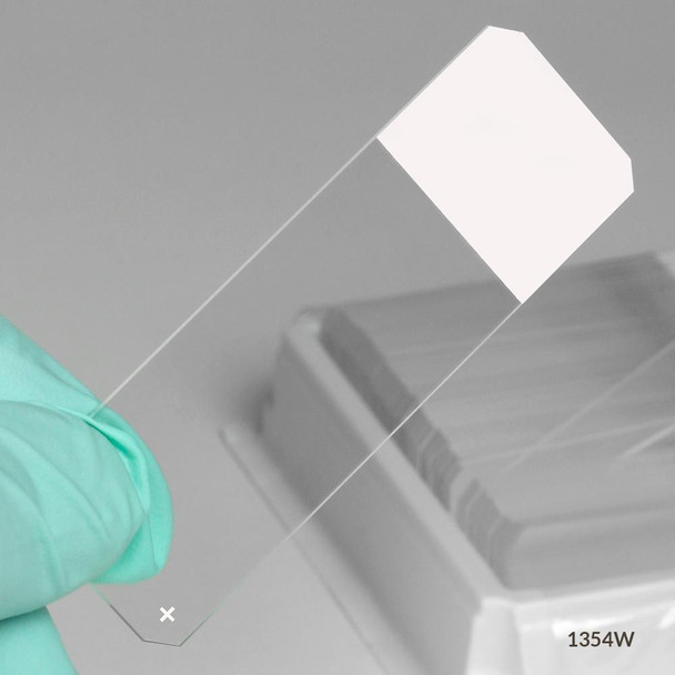 ** SPECIAL ORDER COLOR **  Microscope Slides, White Glass, 25 x 75mm, Positive Charged, 45?ø Beveled Edges, Safety Corners, Blue Frosted, 72/Box, 20 Boxes/Case (10 Gross)
