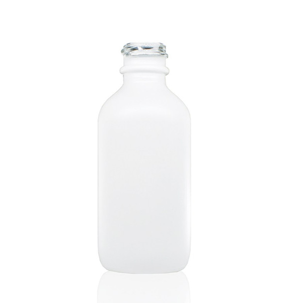 2 oz Matt White -colored clear glass bottle with 20-400 neck finish