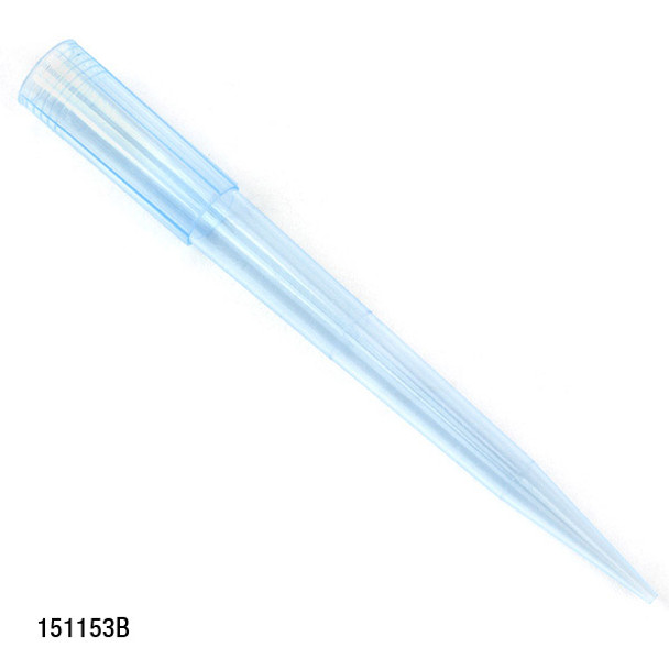 Pipette Tip, 100 - 1250uL, Certified, Universal, Graduated, Blue, 84mm, Extended Length, 1000/Stand-Up Resealable Bag