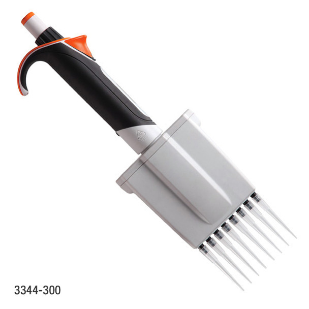 ** SEE NEW & IMPROVED # 3354-300 ** Pipette, Diamond Advance, Fully Autoclavable, 8-Channel, Adjustable Volume, 30 - 300uL, Orange