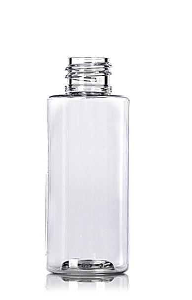 2 oz clear PET plastic cylinder round bottle with 20-410 neck finish