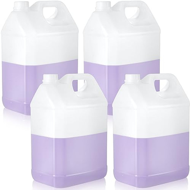 Zhehao 4 Pack Plastic Jug with Lids 2.5 Gallon White Storage Containers with Handle F Style HDPE Container Water Jug for Water, Food, Liquids, Commercial or Residential Use