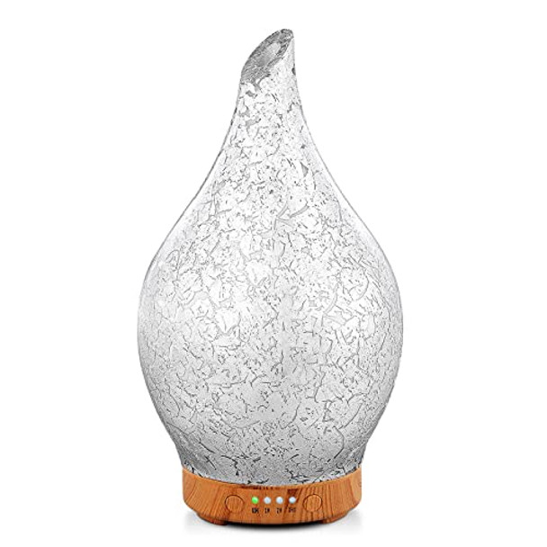 Porseme Essential Oil Diffuser Glass Aromatherapy Ultrasonic Humidifier, Air Refresh Auto Shut-Off, Timer Setting, BPA Free for Home Hotel Yoga Leisure SPA Gift 100ml Last 4H-1695415206