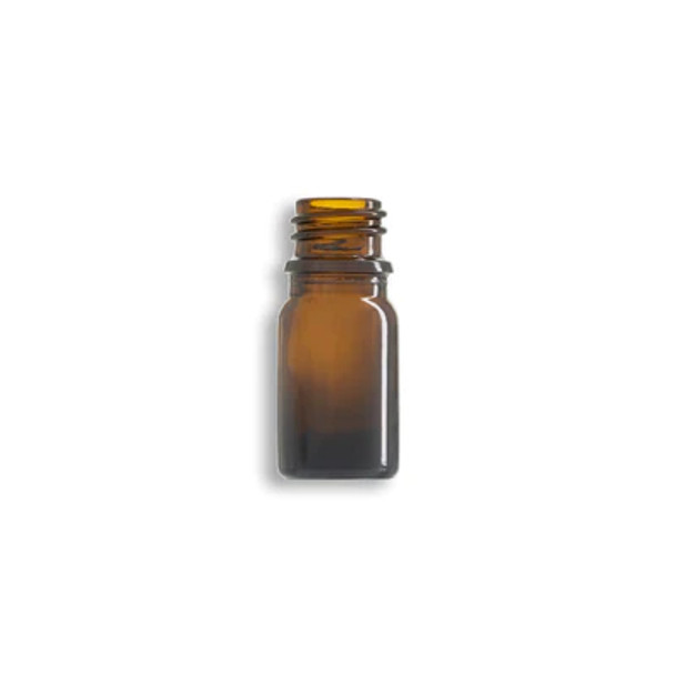 5ml Amber Euro Round Glass Bottle- Case of 255