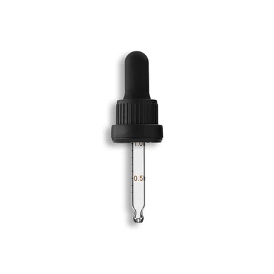 18-415 Tamper Evident Dropper Assembly w/ Ball Tip Pipette- Graduated 55mm Length- Pack of 200