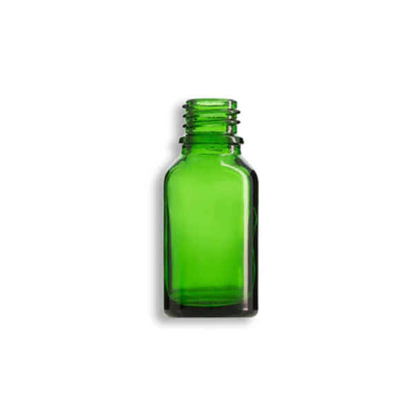 15mL Glass Green Euro Round Glass Bottle- Case of 156