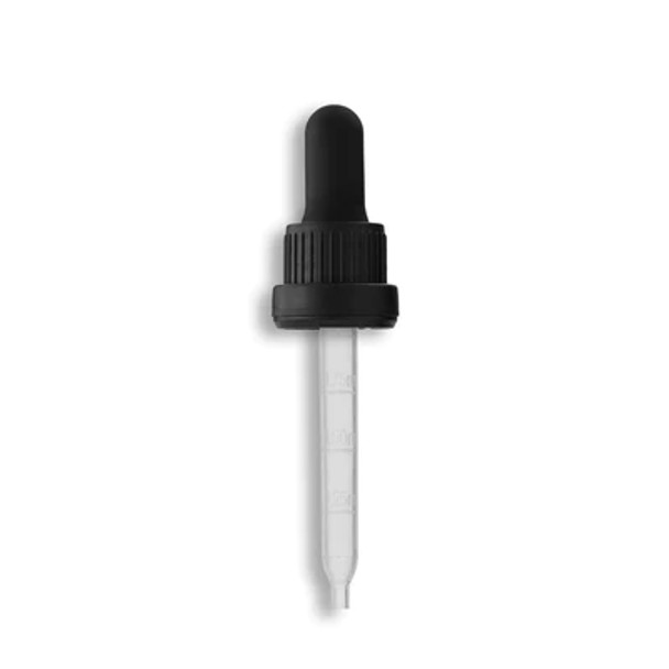 18-415 Tamper Evident Dropper Assembly w/ Plastic Pipette- Graduated 76mm Length- Pack of 200