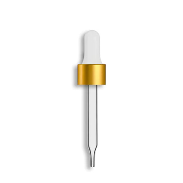 18-415 Matte Gold Standard Dropper Assembly- Clear 76mm Length- Pack of 108