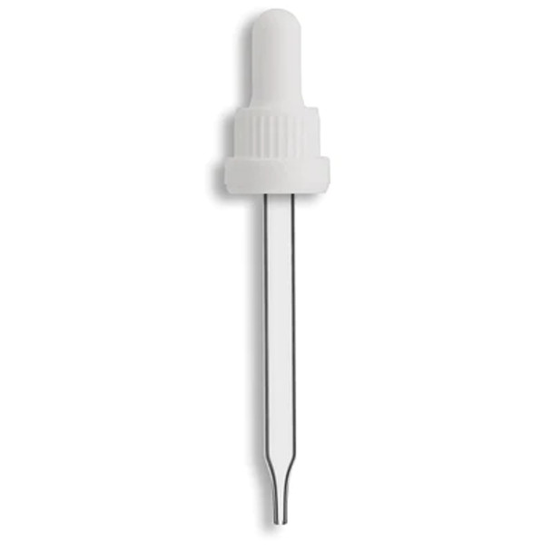 18-415 White Tamper Evident Dropper Assembly- Clear 110mm Length Pack of 200