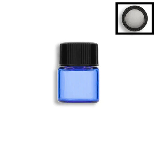 1ml Blue Vial w/ Black PS Lined Cap- Case of 306