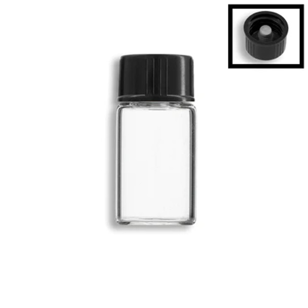 3ml Clear Vials w/ Black Polycone Lined Cap- Case of 500