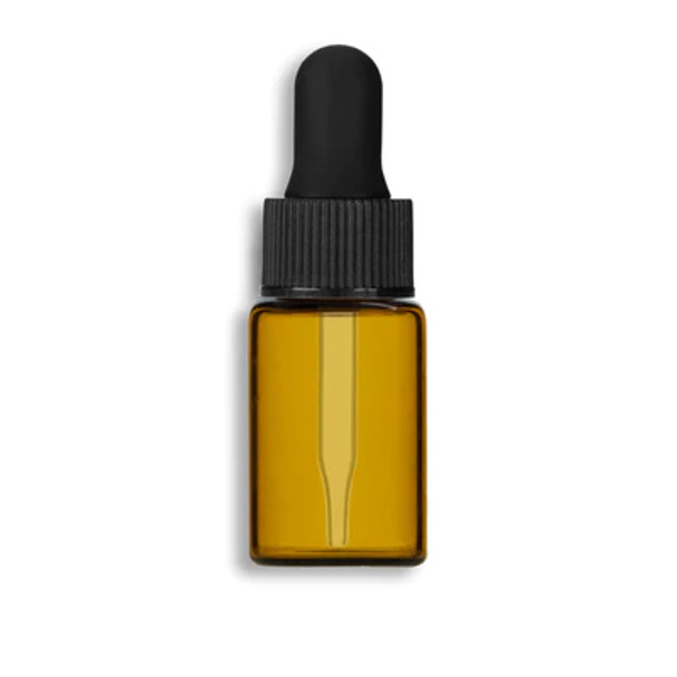 3ml Amber Vials w/ Black Dropper- Case of 306