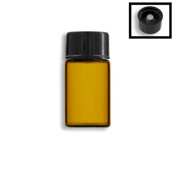 3ml Amber Vials w/ Black Polycone Lined Cap- Case of 306