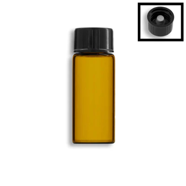 4ml Amber Vials w/ Black Polyconed Lined Cap- Case of 306