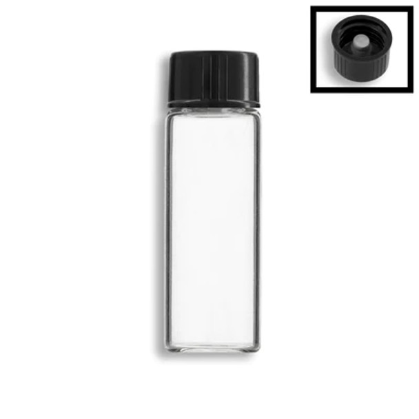 5ml Clear Vials w/ Black Polycone Lined Cap- Case of 306