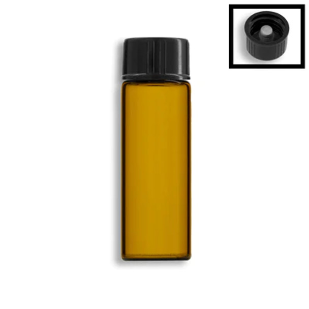 5ml Amber Vials w/ Black Polycone Lined Cap- Case of 306