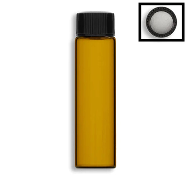 10ml Amber Vials w/ Black PS Lined Cap- Case of 218