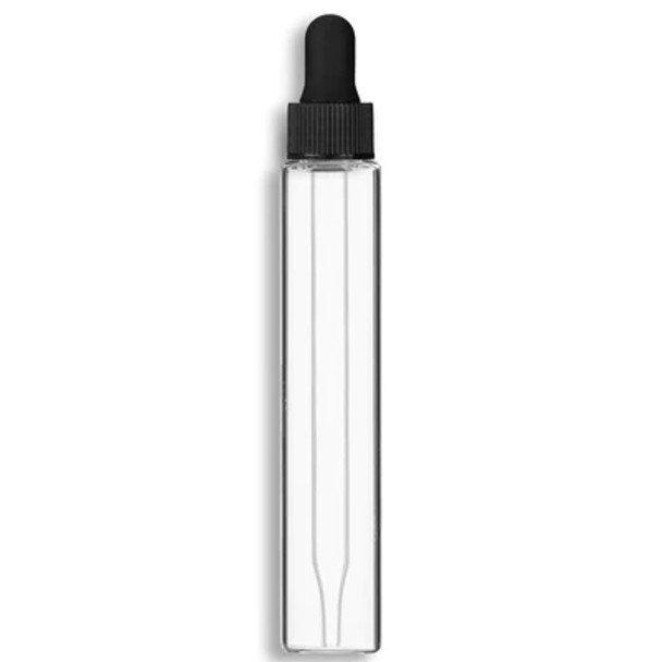 15ml Clear Vials w/ Black Dropper- Case of 418