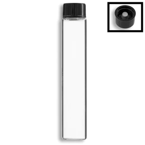 15ml Clear Vials w/ Black Polycone Lined Cap- Case of 418