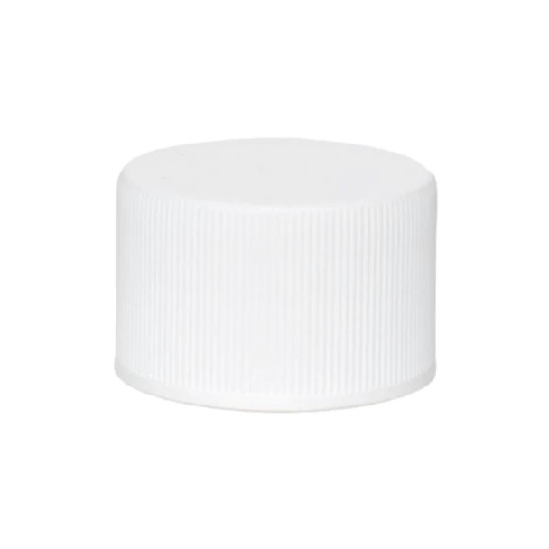 24-410 White Ribbed Cap (Heat Induction Seal for PET)