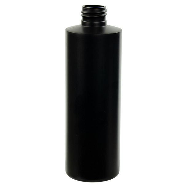 8 oz. Black HDPE Cylindrical Sample Bottle with 24/410 Neck