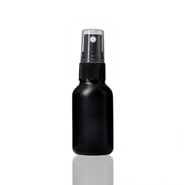 15ml Shiny Black Euro Dropper Bottle w/ Black Fine Mist Sprayer