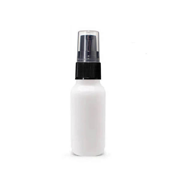 1/2 Oz Matte White Glass Bottle w/ Black Treatment Pump