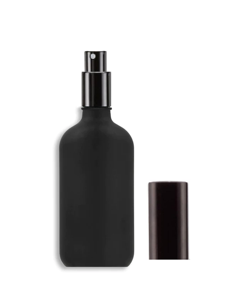 120ml  Matte Black  Euro Glass Bottle w/ Shiny Black Sprayer