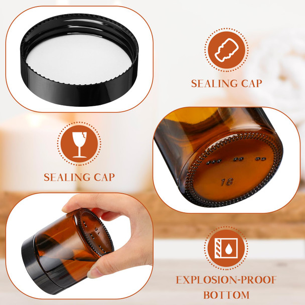36 Pcs 4 oz Glass Jars with Lids Leakproof Round Airtight Jars Empty Cosmetic Jars with Inner Liners Lid for Storing Lotions Powder Ointments Candle Making (Black,Amber) 36 Pcs 4 oz Glass Jars with Lids Leakproof Round Airtight Jars Empty Cosmetic Jars with Inner Liners Lid for Storing Lotions Powder Ointments Candle Making (Black,Amber)