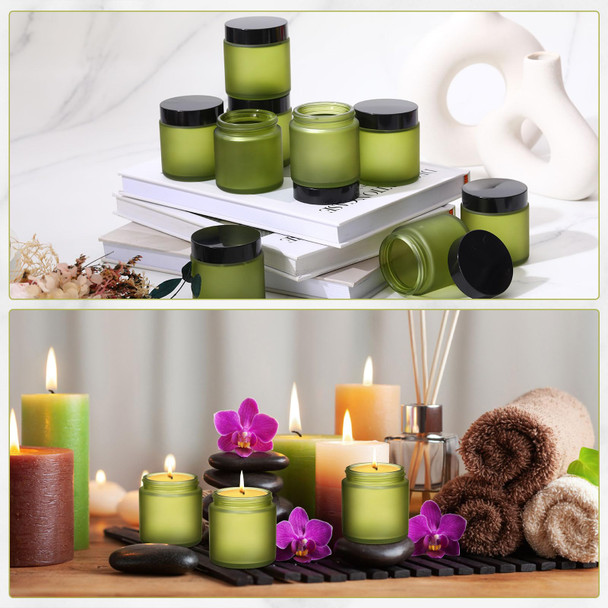 24 Pcs 4 oz Glass Jars with Lids Leakproof Round Airtight Jars Empty Cosmetic Jars with Inner Liners Lid for Storing Lotions Powder Ointments Candle Making (Pea Green) 24 Pcs 4 oz Glass Jars with Lids Leakproof Round Airtight Jars Empty Cosmetic Jars with Inner Liners Lid for Storing Lotions Powder Ointments Candle Making (Pea Green)