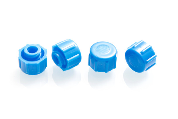 Dispense All - Easy Grip Syringe Tip Cap - Luer Lock, Blue, Non-Sterile (1000)