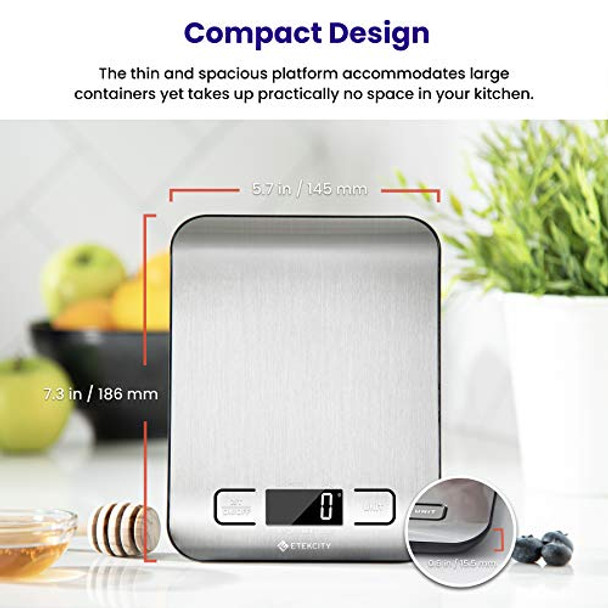 Food Kitchen Scale, Digital Grams and Ounces for Weight Loss, Baking, Cooking, Keto and Meal Prep, LCD Display, Medium, 304 Stainless Steel Food Kitchen Scale, Digital Grams and Ounces for Weight Loss, Baking, Cooking, Keto and Meal Prep, LCD Display, Medium, 304 Stainless Steel