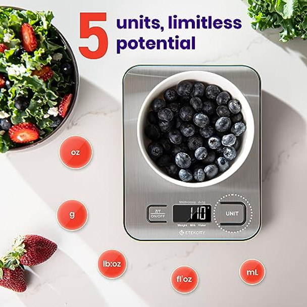 Food Kitchen Scale, Digital Grams and Ounces for Weight Loss, Baking, Cooking, Keto and Meal Prep, LCD Display, Medium, 304 Stainless Steel Food Kitchen Scale, Digital Grams and Ounces for Weight Loss, Baking, Cooking, Keto and Meal Prep, LCD Display, Medium, 304 Stainless Steel