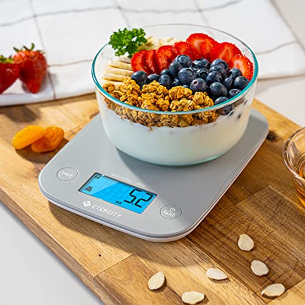 Food Kitchen Scale, Digital Weight Grams and oz for Cooking, Baking, Meal Prep, and Diet, Medium, Gray Food Kitchen Scale, Digital Weight Grams and oz for Cooking, Baking, Meal Prep, and Diet, Medium, Gray