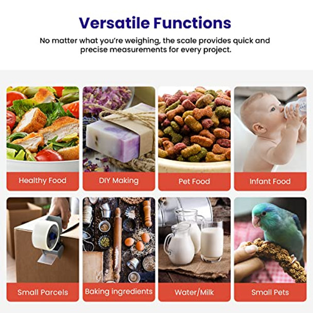 Food Kitchen Scale, Digital Weight Grams and oz for Cooking, Baking, Meal Prep, and Diet, Medium, Gray Food Kitchen Scale, Digital Weight Grams and oz for Cooking, Baking, Meal Prep, and Diet, Medium, Gray