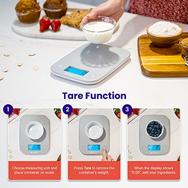 Food Kitchen Scale, Digital Weight Grams and oz for Cooking, Baking, Meal Prep, and Diet, Medium, Gray Food Kitchen Scale, Digital Weight Grams and oz for Cooking, Baking, Meal Prep, and Diet, Medium, Gray