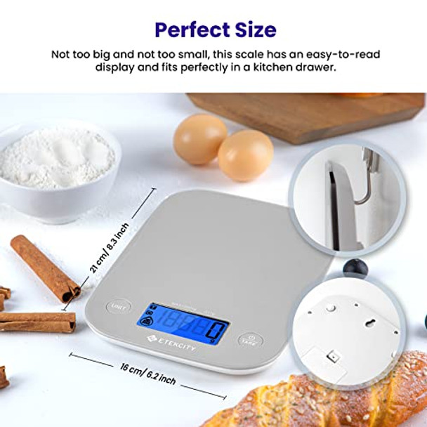 Food Kitchen Scale, Digital Weight Grams and oz for Cooking, Baking, Meal Prep, and Diet, Medium, Gray Food Kitchen Scale, Digital Weight Grams and oz for Cooking, Baking, Meal Prep, and Diet, Medium, Gray