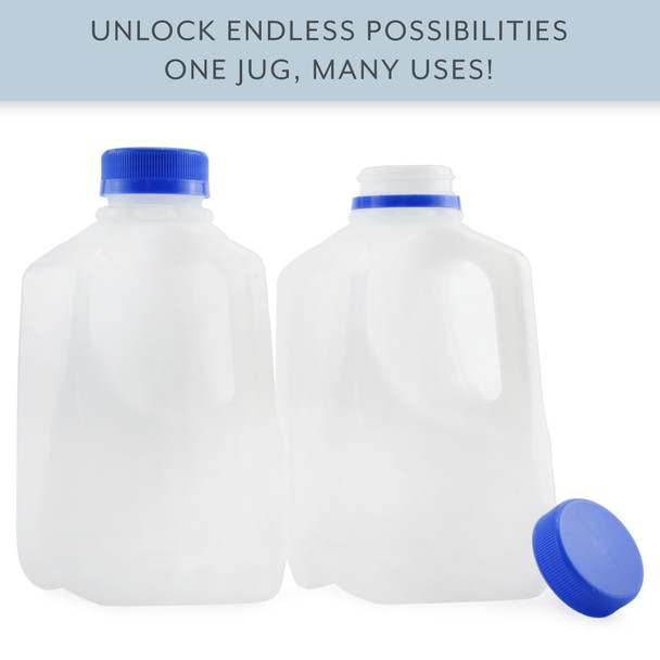 Cornucopia 32oz Plastic Jugs (6-Pack); 1-Quart / 32-Ounce Bottles with Caps for Juice, Water, Sports and Protein Drinks and Milk, BPA-Free Cornucopia 32oz Plastic Jugs (6-Pack); 1-Quart / 32-Ounce Bottles with Caps for Juice, Water, Sports and Protein Drinks and Milk, BPA-Free