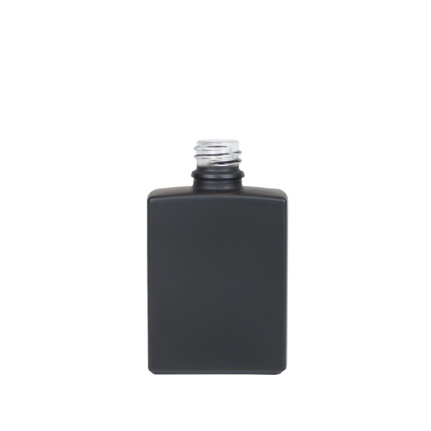 50ml Matte Black Square Glass Bottle 18-415 Neck Finish