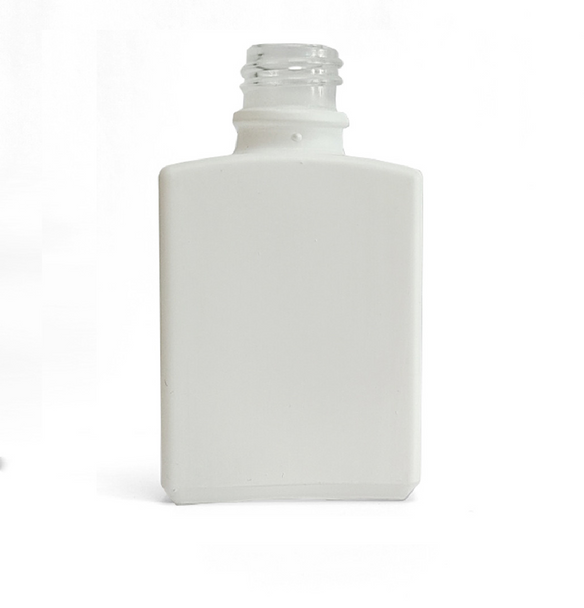 50ml Matte White Square Glass Bottle 18-415 Neck Finish