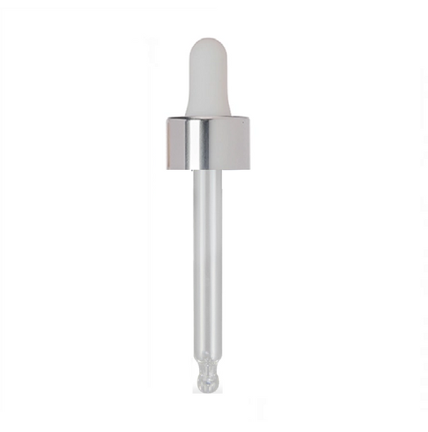 4 oz 22-400 Shiny Silver White Glass Bullnose Dropper 108mm Pipette
