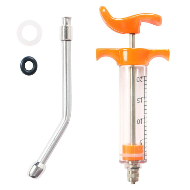 1 Pcs Goats Feed water filler, Drench Nozzle, Reusable, Adjustable Dosage, for Cattle, Sheep, Goats, Horse, Pig, Dog Supplies (Orange 20ml)