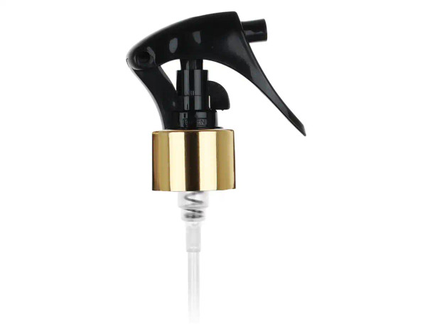 24/410 Finish, Gold/Black, Sprayers, Mini Trigger, Metal Shell, Fine Mist, .21mL, 7 3/4" DT