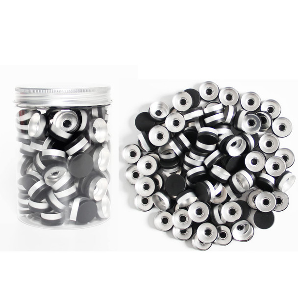 20mm Black Flip Top Caps-100 Pcs Aluminum-Plastic Black Caps for Glass Vial-1754498667