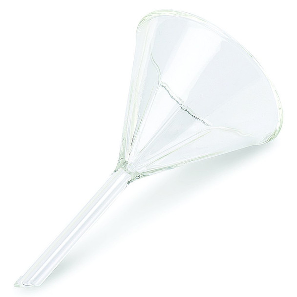 Corning Pyrex #6180-65, 65mm Diameter 60° Angle Fluted Funnel, Short Stem (Single)