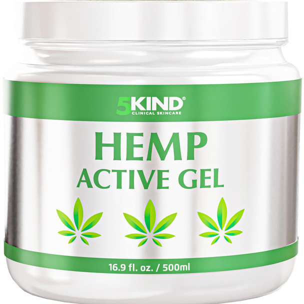 5kind Hemp Active Gel 16.9 fl oz - Hemp Cream Maximum Strength - Natural Soothing Topical Cream - Muscle Rub for Lower Back, Joints, Neck, Knees, Shoulders