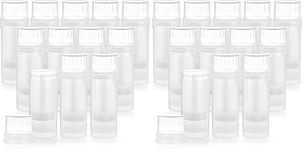 12 Pcs 60ml/2oz Empty Deodorant Containers Twist Up Plastic Deodorant Holder Tube for Lipstick Crayon Chapstick Sunscreen Bar - Translucent (Pack of 2)