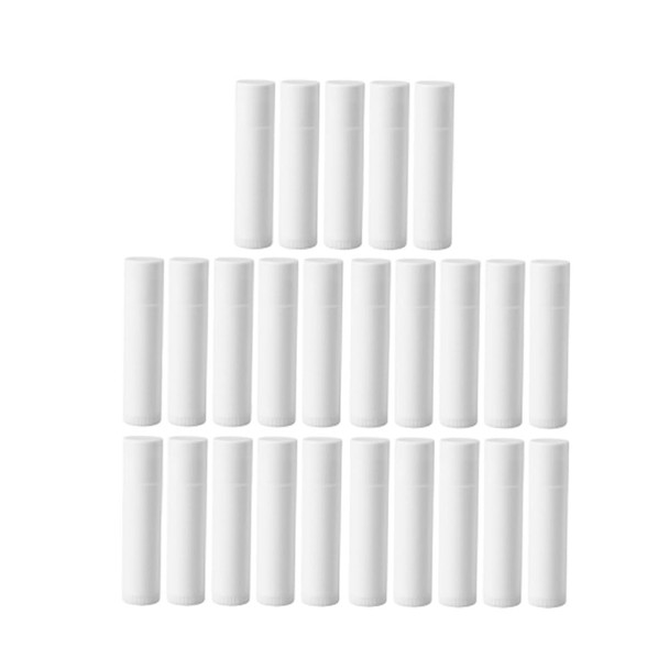 Healvian 50pcs Empty Lip Balm Tubes White Cosmetic Containers for Homemade Lip Balms and Reusable Plastic Storage for Crafting and Projects
